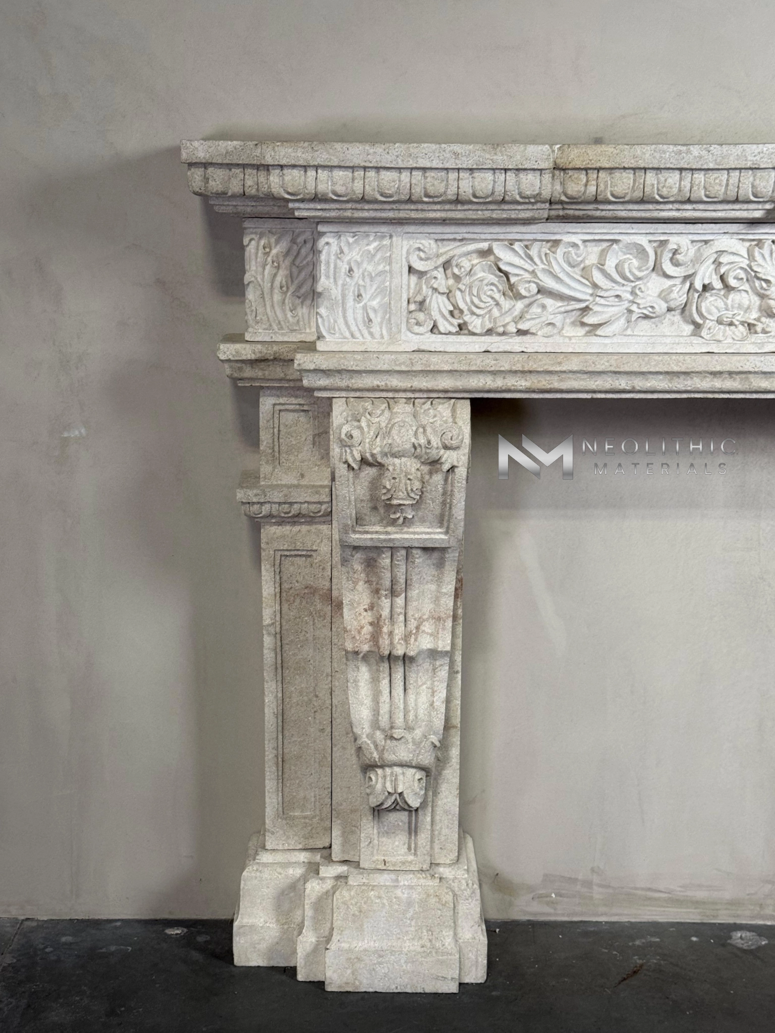 Reclaimed Limestone Mantel - Image 5